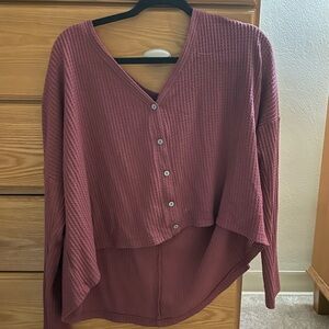 Wild Fable Textured Knit Top in Dusty Rose